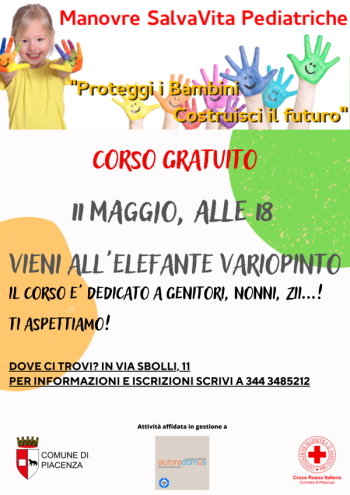 Al Centro "Elefante Variopinto" di Piacenza, corso gratuito sulle manovre salvavita pediatriche