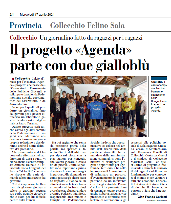 Auroradomus e Pedemontana Sociale lanciano il progetto «Agenda» - Gazzetta di Parma