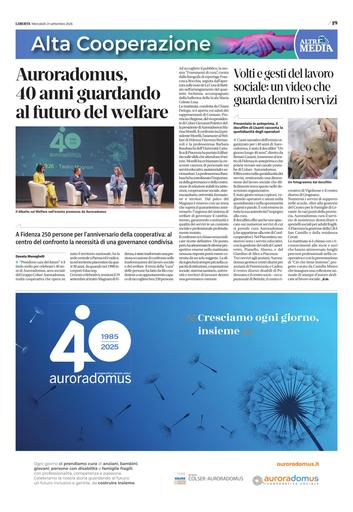 Quotidiano Libertà | Auroradomus, 40 anni guardando al futuro del welfare