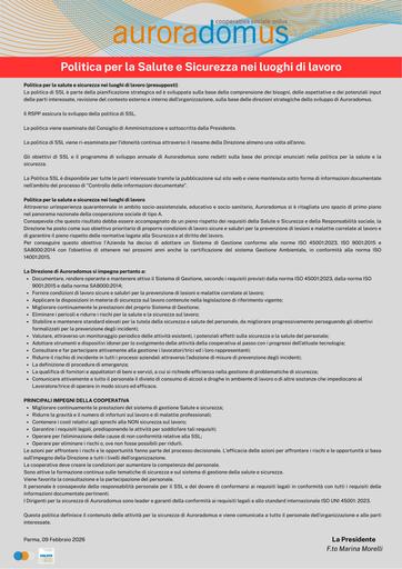 Politica per la Salute e la Sicurezza nei luoghi di lavoro (A3)