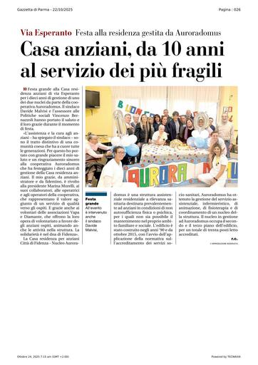 Fidenza: 10 anni al servizio dei più fragili. Festa al Nucleo gestito da Auroradomus