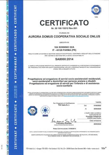 04 CERT  SA 8000 ITA scad  30 05 2025