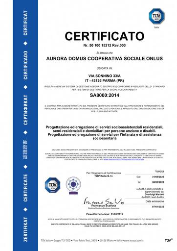 CERT SA 8000 ITA
